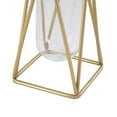thumbnail image 6 of DecMode 9", 13"H Geometric Tube Gold Glass Vase with Metal Stand, Set of 2, 6 of 14