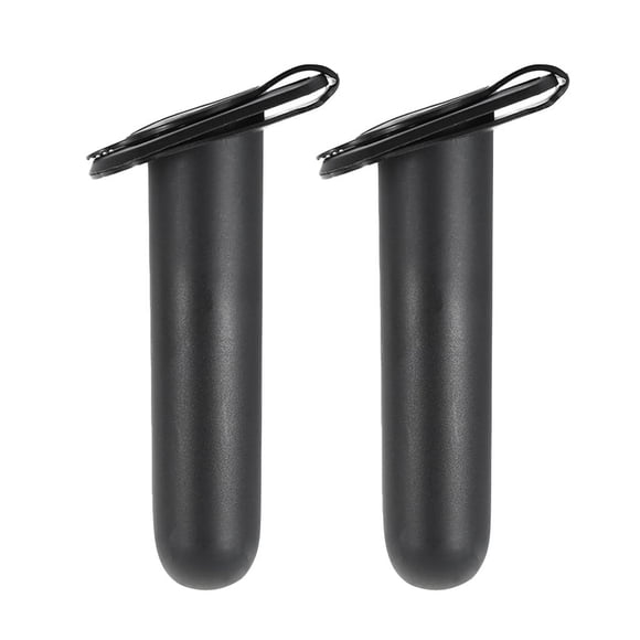 2 Piezas De Plástico Empotrable Soporte Para Varilla Con Tapa Protectora Kayak Accesorios De Canoa - Negro Cola Soporte para caña de pescar de montaje empotrado