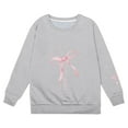 thumbnail image 4 of IWRICH Girls Sweatshirt Kids Cute Pink Bow Sweatshirts Teens Cross Graphic Long Sleeve Shirt Pullover Top Grey 120, 4 of 4