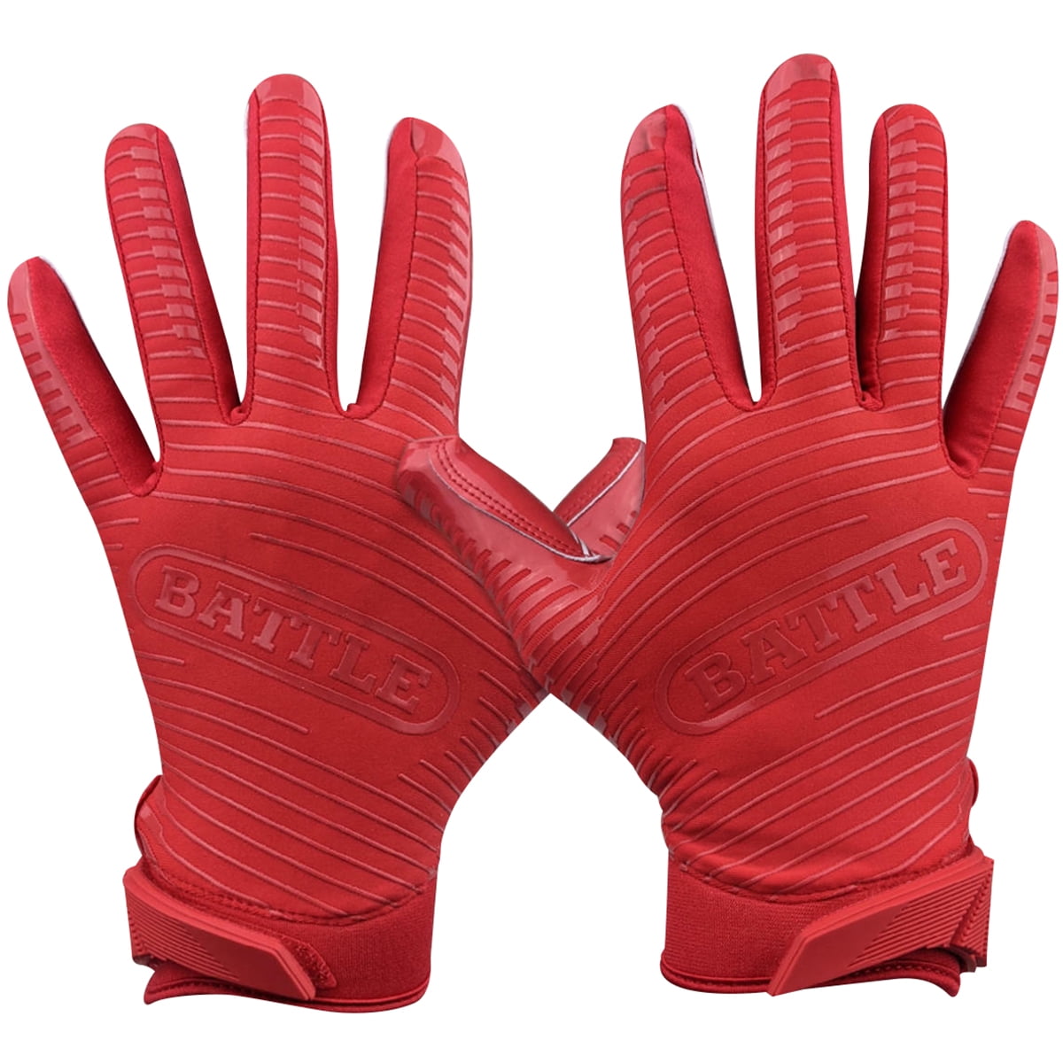 Battle Sports Doom 1.0 Adult Football Receiver Gloves - Medium - Red