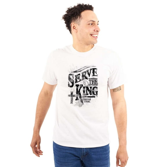 Serve The King Jesus Christ Religion Men's Graphic T Shirt Tees Brisco Brands S