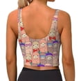 thumbnail image 3 of Xecao Cute Lamas for Sports Bra with Removable Pads, Crop Tank Top Design, Women's Longline Sports Bra - Non-Wired - X-Large, 3 of 9