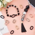 thumbnail image 6 of 1 Box 24Pcs Spring O Rings Purse Ring Clips Rounded Rectangle Oval Rose Gold Black Purse Buckle Hardware Carabiner Clips Keyring Snap Hooks Trigger Spring O Rings for Jewelry Making Kits DIY, 6 of 9