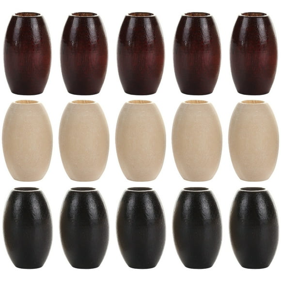 EeaseCA 30Pcs Oval Wooden Beads Wooden Loose Beads Wooden Beads Garland DIY Beads DIY Supply