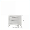 thumbnail image 4 of 3pc King Bedroom Set | 2 Nightstands White Solid Wood LED Upholstered Headboard | Solid Wood | White, 4 of 11