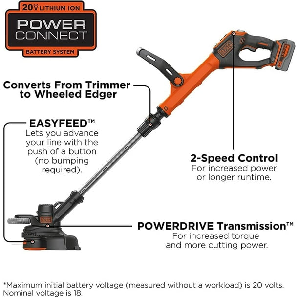 BLACK DECKER LSTE523 20V Max Lithium Easy Feed String Trimmer