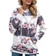 thumbnail image 5 of Sudadera Manga Larga, Sudadera Con Capucha Para Mujer Bolsillos Grandes Forro Polar Cómodo Rayas Coloridas Con Capucha Cordón Para Ir De Compras ANGGREK  IA1711, 5 of 6