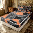 thumbnail image 3 of Erosebridal Grat Orange Camo Zipper Twin Comforter Sets with Fitted Sheet and 2 Pillowcases for Boys Men, Wildlife Silhouette Print Zipper Bedding Set, Black Reversible, 4-Piece, 3 of 7