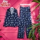 thumbnail image 2 of Pijama Disney Stitch para niñas de 7 a 14 años, manga larga, azul marino, 2 of 5