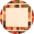 thumbnail image 1 of Ahgly Company Indoor Round Abstract Orange Contemporary Area Rugs, 3' Round, 1 of 1