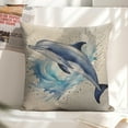 thumbnail image 6 of Watercolor painting of dolphins Linen toss pillowcase decoration pillowcase gifting preferred 20x20 inch cushion cover sofa pillowcase sofa bedroom living room car, 6 of 8