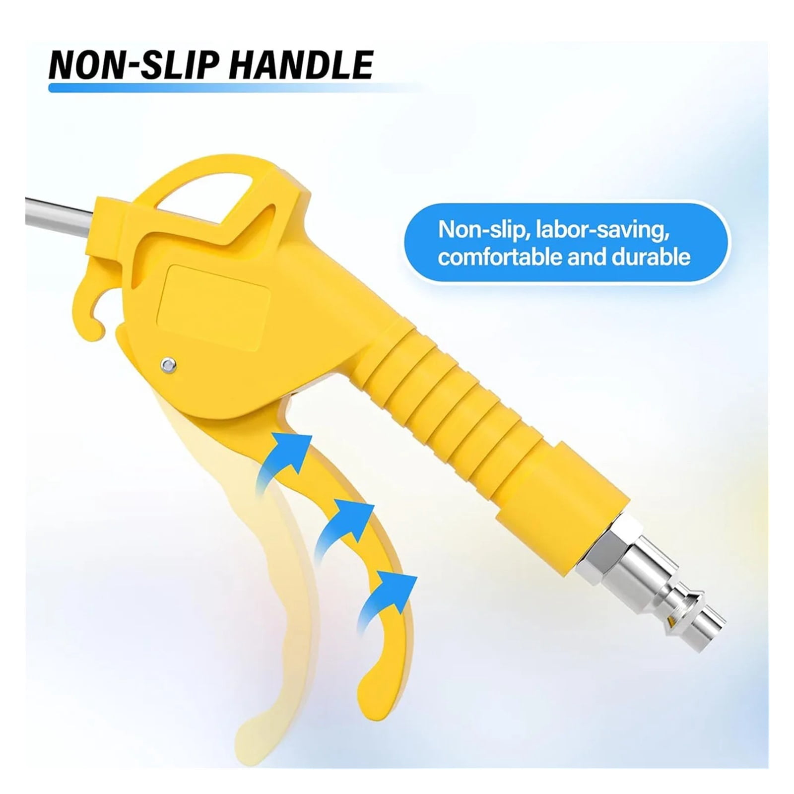 Air Blow Gun,High Flow Air Blower Gun For Compressor With Angled Bent Nozzle,Three Colors To Choose From,Long Style ,Flexible