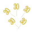 thumbnail image 5 of Golden Number 30 Cupcake Toppers for Decorating with Paper Picks Perfect for Birthday Party Cake Decorations, 5 of 5