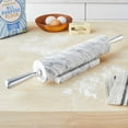 thumbnail image 4 of Fox Run Marble Rolling Pin and Base with Aluminum Handles, White, 2.5" x 17.5" x 3", 4 of 8