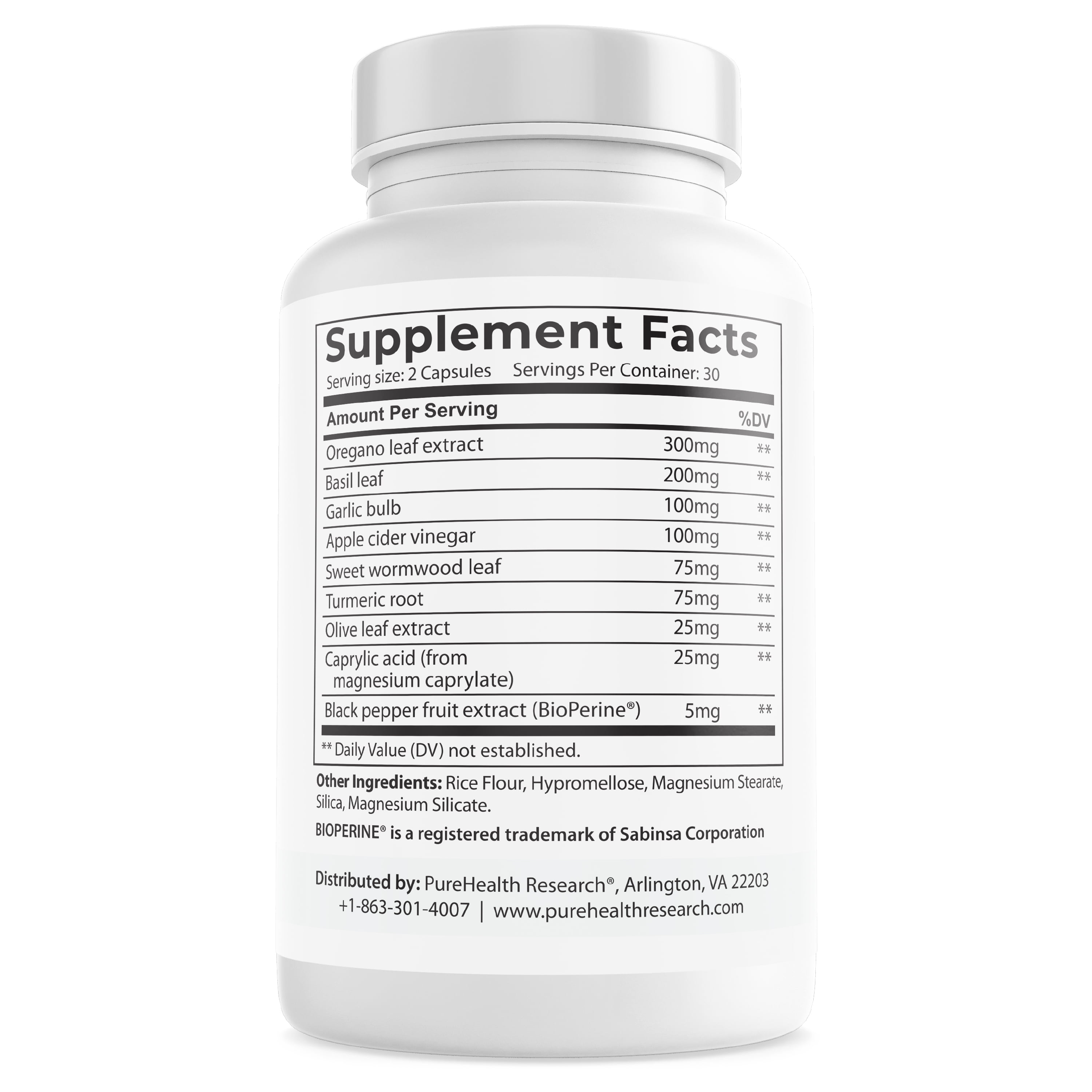 Fungus Eliminator, Toe Nail Fungus Supplement with Wormwood & Caprylic Acid by PureHealth Research