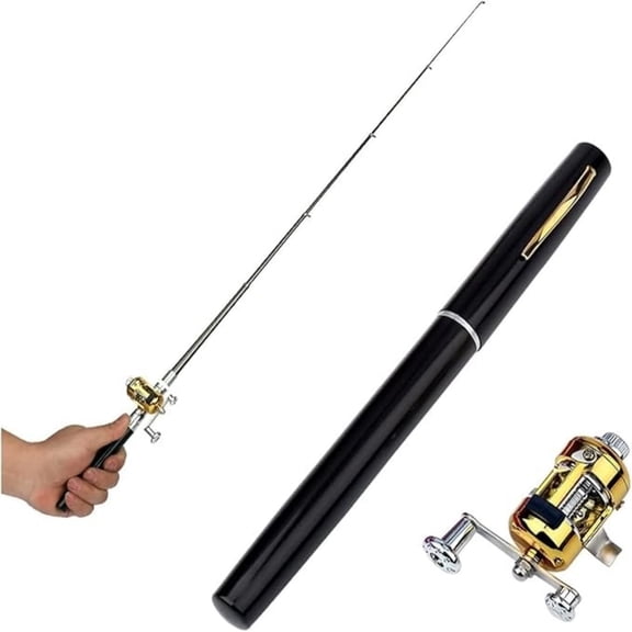 Valentine's Gift for Him, Unique Fishing Gift for Boyfriend - Pocket Size Aluminum Alloy Fishing Rod, Mini Collector's Rod for Anglers