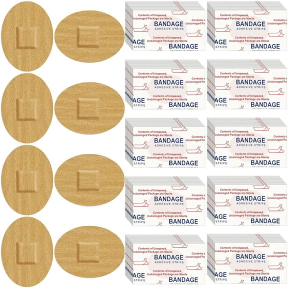 DIAEDGE 50pcs Fabric Oval Flexible Bandages Spot Bandage Small Face Bandages With Non Stick Pad Oval Bandages