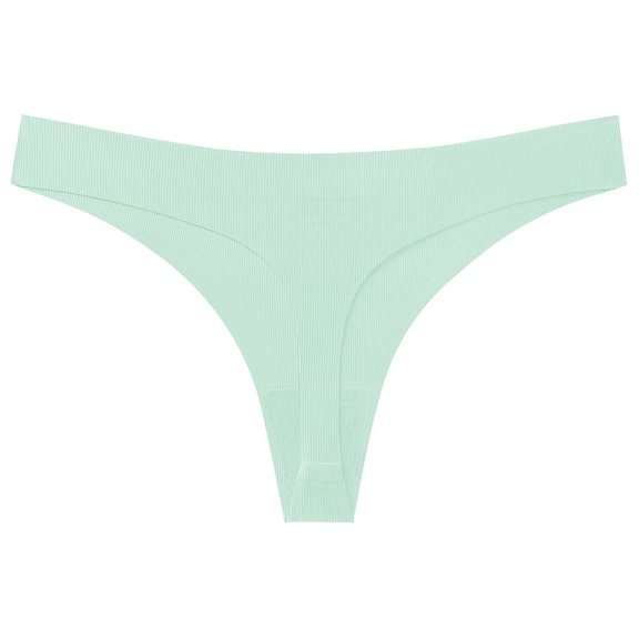 QINGFSAP Womens Low Rise Seamless Thong Panties Invisible Stretch Underwear Cotton Crotch Thongs for Women