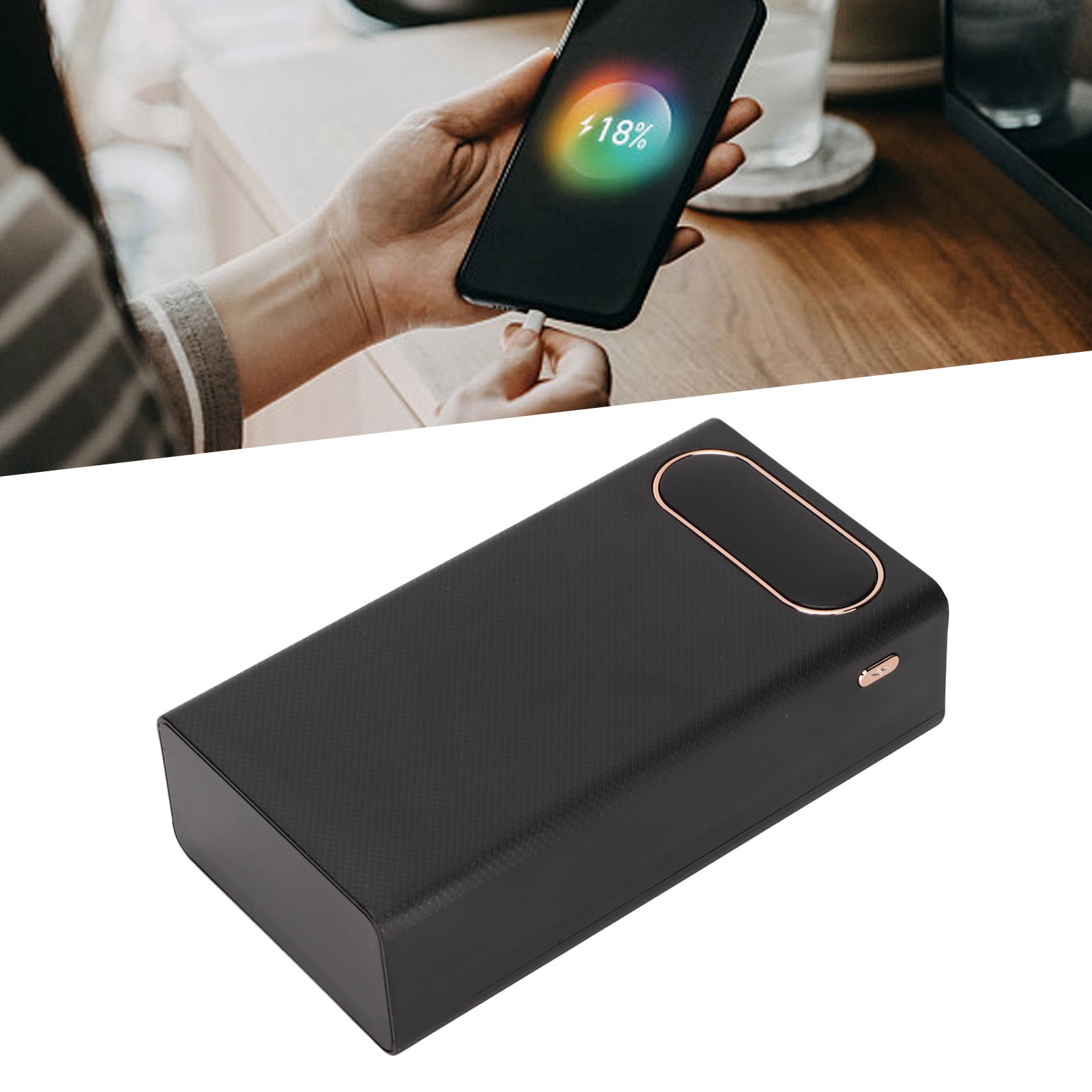 DIY  Portable Power Bank Case L12 Mobile Battery Charger 12 Batteries Capacity with 2 LED Lights LCD Display for IOS    Daily Use