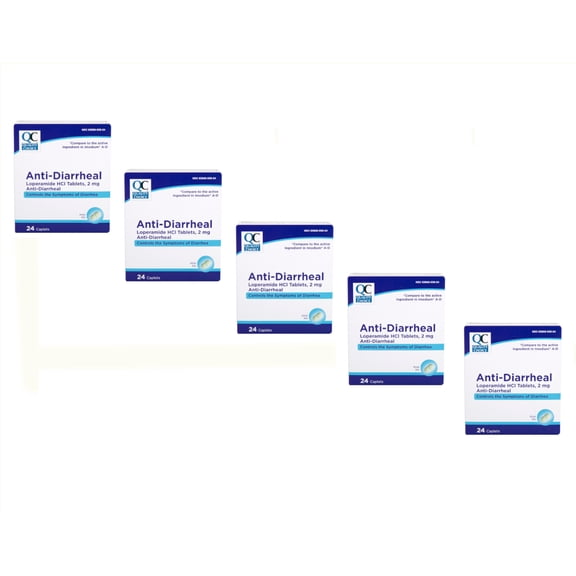 Quality Choice Lopermaide HCI Over-the-Counter Medicine Caplets for Diarrhea 5 Pack 24 Count
