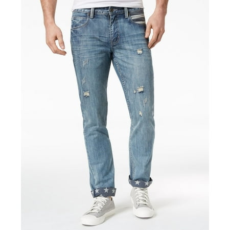INC Jeans - Mens 34x34 Slim Straight Distressed Denim Jeans 34 ...