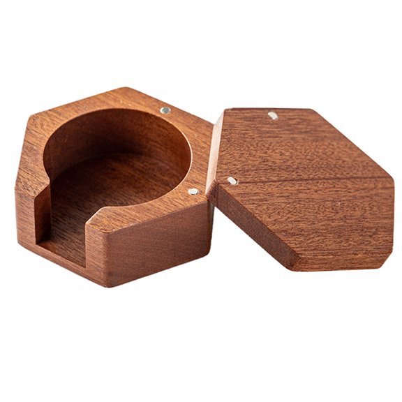 PASILI 51/53/58Mm Coffee Filter Paper Box Solid Wood Round Mocha Pot Filter Paper Box With Cover Lid Coffee Paper Filter Storage Box