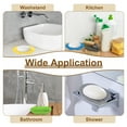 thumbnail image 5 of Juego de 3 platos de jabón pequeños, soporte de jabón de silicona en forma ovalada con agujeros para ducha, baño (azul), 5 of 5