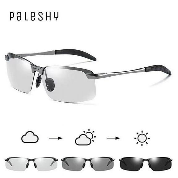 Paleshy HD Polarized Photochromic Sunglasses for Men and Women UV400 Protection Ultralight Eyewear Day Night Safety Glasses Fishing Golf Outdoor