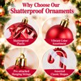 thumbnail image 2 of Velmasee 30PCS Shatterproof Christmas Tree Ornaments Set - Assorted Shapes Hanging Christmas Ball Ornaments Baubles Set with Strings for Holiday Xmas Tree Home Party Decor, 2 of 7