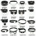 thumbnail image 6 of HOOUN Women Gothic Leather Punk Choker O-Ring Chain Spike Rivet Buckle Collar Necklace-D, 6 of 9