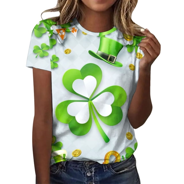 T-Shirts pour Femmes, Col Rond Ample, Manches Courtes, Chandail Imprimé, Mode Décontractée, T-Shirt Surdimensionné, Blanc m