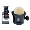 thumbnail image 1 of G.B.S Elegante juego de afeitado para afeitado húmedo en caja de cerámica negra para jabón de afeitar/taza con mango de perilla, 1 of 1