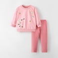 thumbnail image 2 of Ruiwill Girl Outfit Set Sets Winter Autumn Cartoon Sunflower Floral Print Long Sleeve Round Neck Top With Elastic Waist Pants Two Piece Toddler Kids Clothes Girl Clothes Pink Size 1-2 Years, 2 of 9