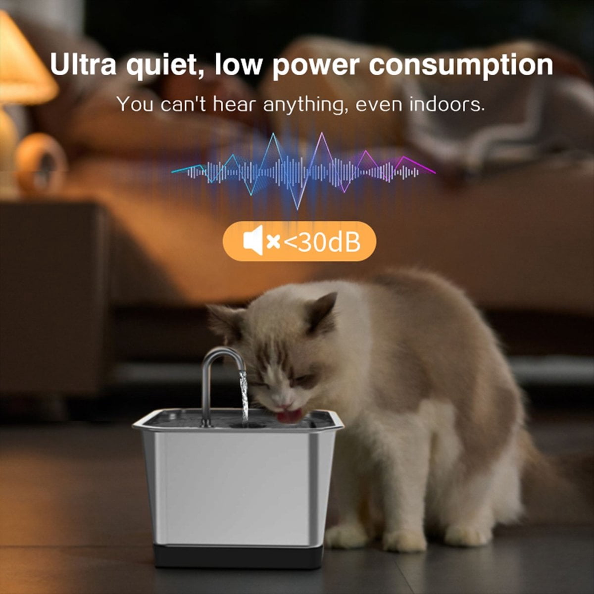 Cat Water Fountain Stainless Steel: 3.5L Automatic Pet Water Fountain - Dog Water Dispenser with Water Level Window