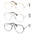 thumbnail image 3 of grinderPUNCH Kids Classic Aviator Vintage Clear Lens Metal Fashion Eyeglasses for Boys Girls, 3 of 5