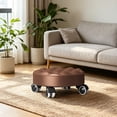 thumbnail image 3 of Gallickan Swivel-Wheel Low Stool, Home Plastic Casters Movable Seat, Compact Living Room Rolling Ottoman for Shoes, Foot Rest, 12.6x4.7in, 3 of 6