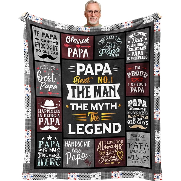 LHSHID Papa Gifts Gifts for Papa Papa Birthday Gifts Papa Gifts from Grandchildren Gift for Papa from Granddaughter Grandson Grandkids Best Papa Gift Blanket 30"x40"