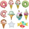 20" Ice Cream Doughnut Food Balloon - Pack of 11, Ice Cream Party Decorations | Donut Balloon for Donut Party Decorations | Candy Balloons For Decoration |Hawaii Ice Cream Cone Balloon