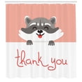 thumbnail image 3 of Ambesonne Thank You Shower Curtain, Cheerful Cartoon Raccoon, 69"Wx75"L, Peach Dark Peach, 3 of 3