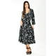 thumbnail image 1 of Vestido estampado hojas Roman Fashion /Juvenil, 1002 (Negro) negro CH, 1 of 5