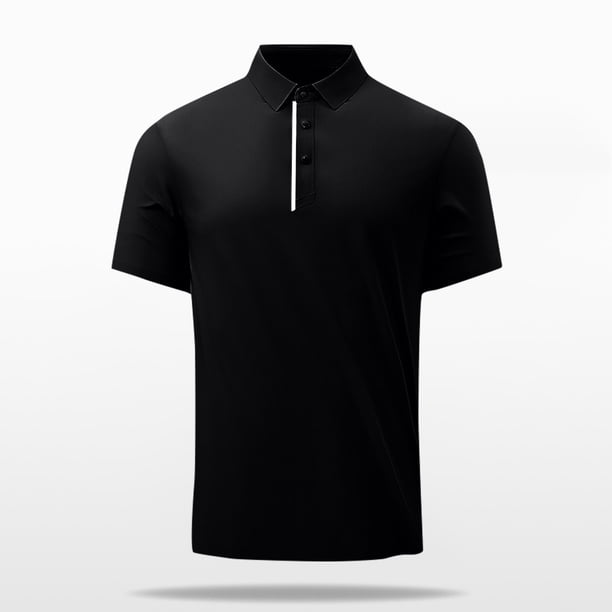 pstuiky camisetas de manga corta para hombre, Camisa/camiseta informal de verano para hombre con solapa y botones lisos para uso diario y al aire libre camisas casuales para hombre xxxxl
