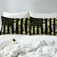 thumbnail image 4 of Erosebridal Stars Stripes Flag Sheet Set Queen, Yellow Camo Bedding Sets Queen Size, Camouflage Theme Decor, 4 of 7