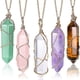thumbnail image 1 of collares de cristal, piedras curativas, colgante espiritual, joyería de piedras preciosas naturales con cadena ajustable para mujeres y niñas, 1 of 5