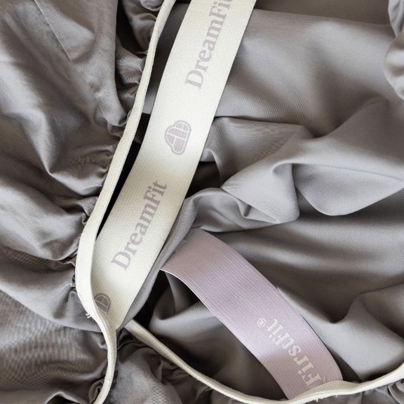 DreamFit 100% Long Staple Cotton Sheet Set, DreamComfort Collection - Gray - Split Queen