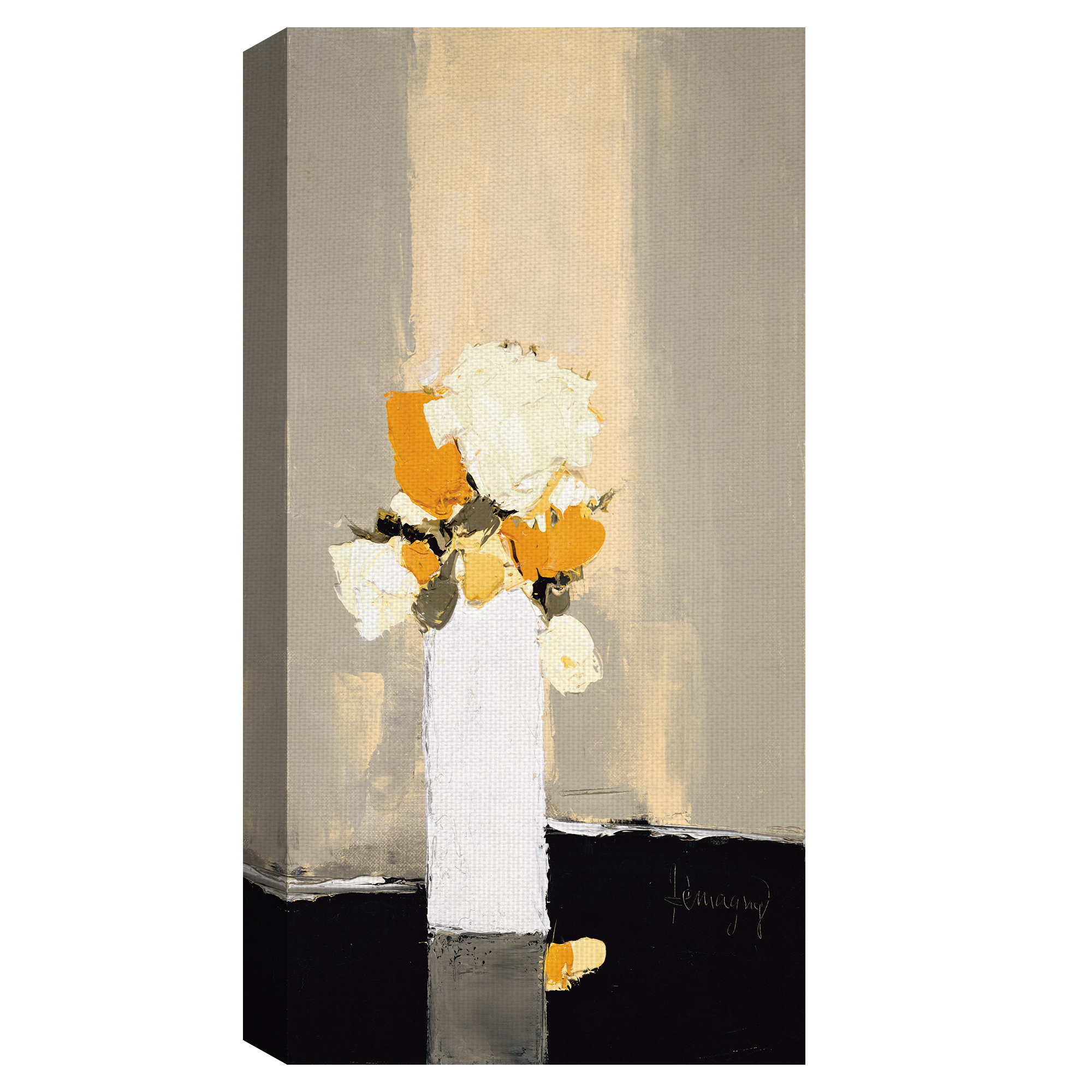 Masterpiece Art Gallery Le Nouveau Blanc by Demagny Wrapped Canvas Art Print 24" x 48"