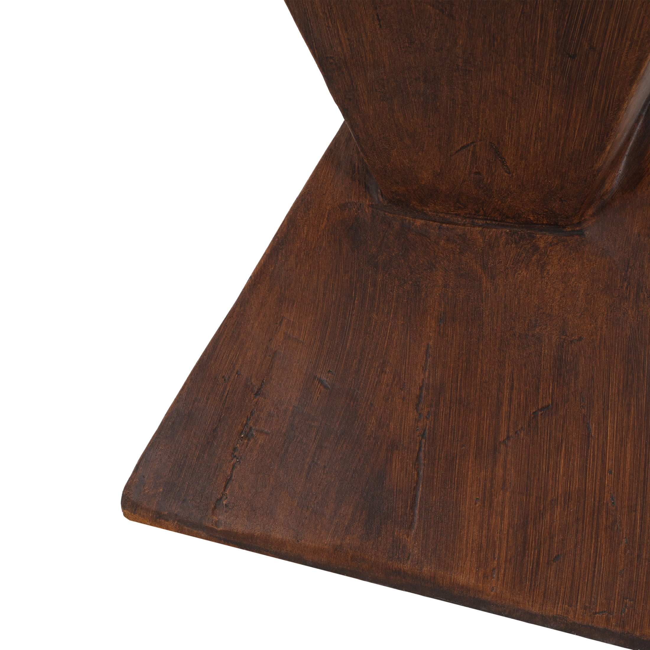 Christopher Knight Home Outdoor MGO Hourglass Side Table, 18" Tall Wood Grain Accent Table, Dark Brown