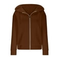 thumbnail image 4 of Women's Zip Up Cable Knit Sweater Hood Long Sleeve Open Front Cardigan Warm Cardigan with Pockets Outwear Coats, 4 of 4