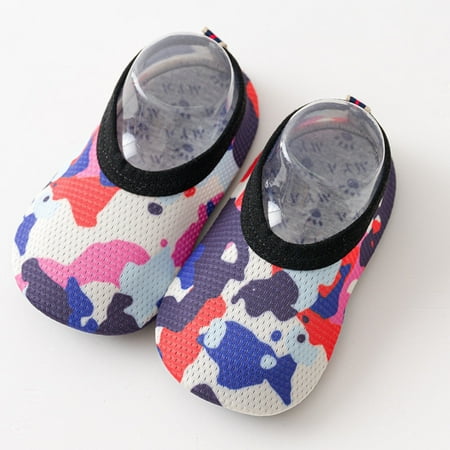 

〖Roliyen〗Toddler Shoes Camouflage Kids Socks Non-Slip Aqua Shoes Barefoot Floor Socks The Boys Baby Baby Shoes
