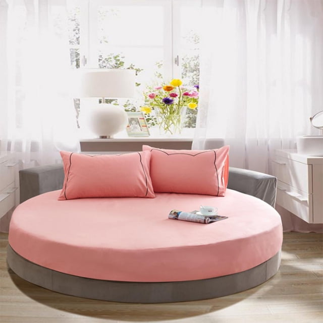 Funda de Colchón de Lujo Colchón Completo Redondo Equipado 6 Colores Disponibles , Grapefruit Pink Soledad Cotton Fitted Sheets