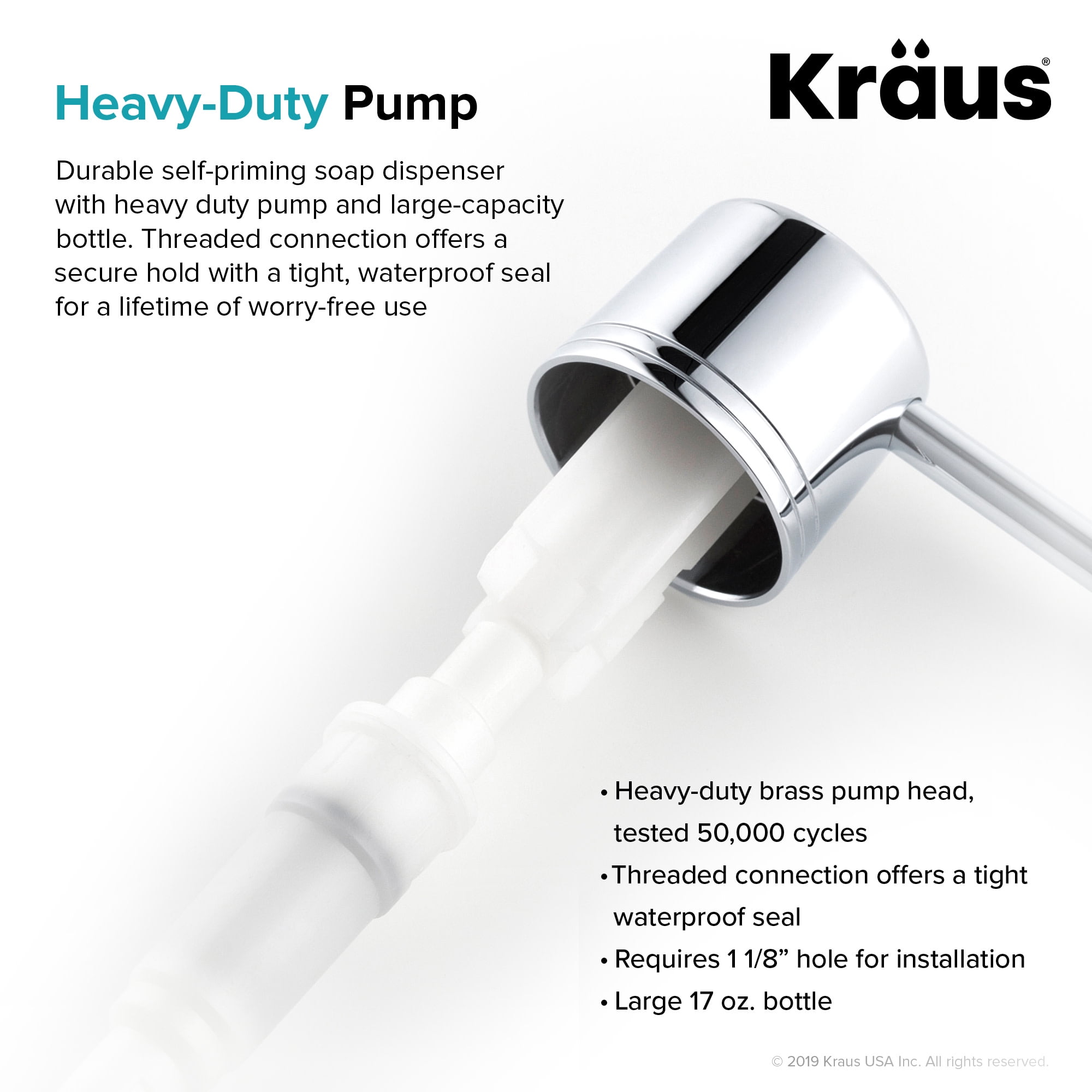 KRAUS Kitchen Soap and Lotion Dispenser in Stainless Steel